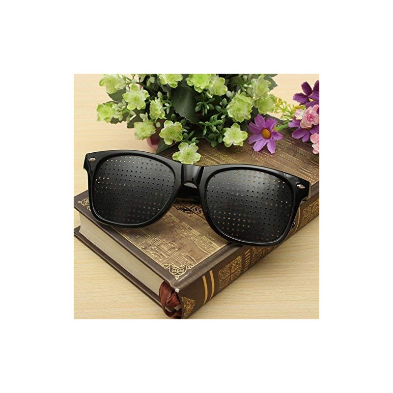 Bluelover Hole Glasses Men Women Lightweight Comfortable Black Frame Pinhole