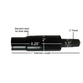 ChairPartsOnline Extra Short Office Chair Gas Lift Cylinder with Long Taper - 3" Travel - S6123