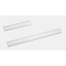 Zotemo Plastic Ruler Kit 12 inch and 6 inch, Clear Straight Rulers, Transparent Measuring Tools, Drafting Tools, Flexible Ruler with Inches and Centimeters for school and office Supply, 2 pack