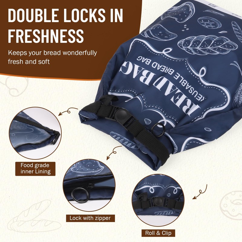 Ciciany Bread Bags, 2 Packs Bread Bags to Keep Fresh,