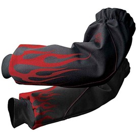 BLACK STALLION BSX Reinforced FR Sleeves - Black w/Red Flames