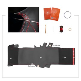 MEWANT Handgenähte Lenkradhülle für 1er E87 / E81 / 1er / E88 / 1er M E82 / 3er E90 / E91 (Touring) / E92 Coupe / E93 Cabrio / X1 E84 / M3 E90 Sedan / E92 Coupe / E93