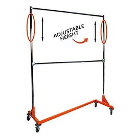 Only Hangers Industrial Strength Z Rack with Add-On Hangrail and Built-in Height Extensions - Available in Black, Orange, and White (ORANGE)
