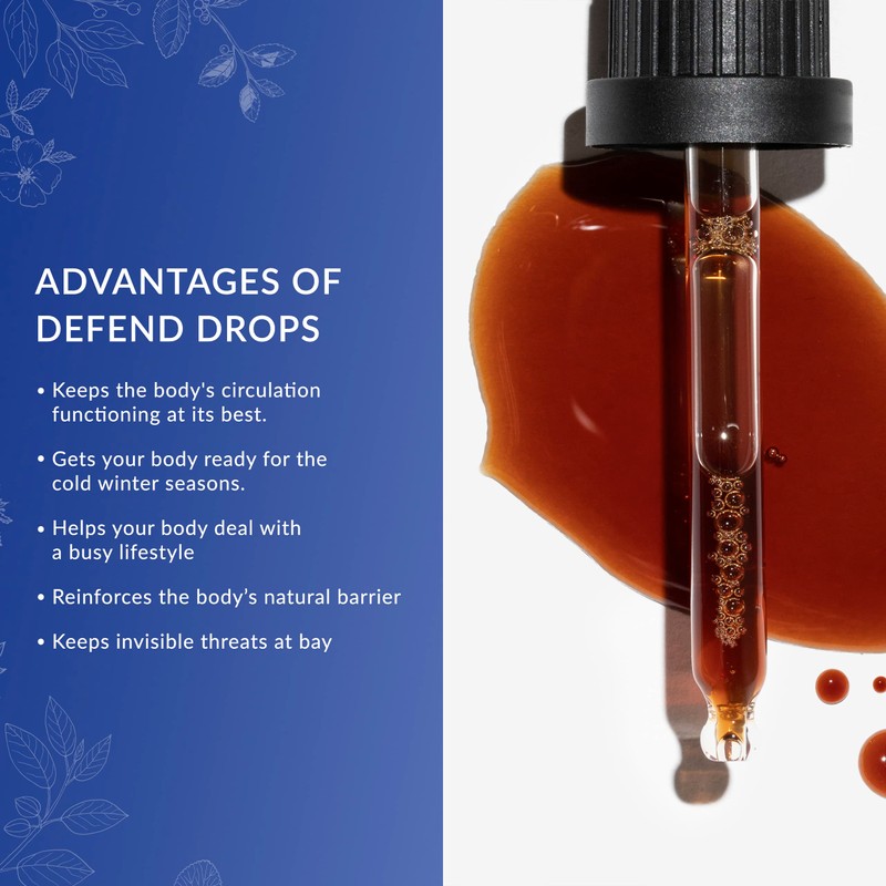 DEFEND Immune System Booster Drops- All-Natural Elderberry, Rosehip with natural