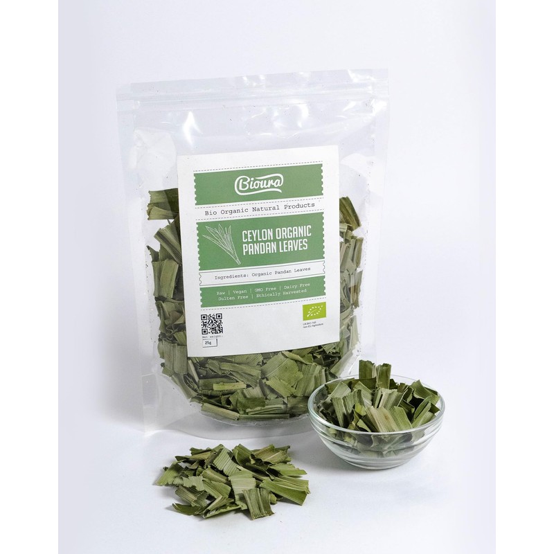 Bioura Organic Ceylon Pandan Leaves 25g, Rich Aroma, Unique Flavour,