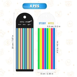 640Pcs Highlighter Tape, Long Page Tabs Transparent Highlighter Strips Long Page Markers Pastel Sticky Note Tabs Index Stickers for Annotating Books Sentence Reading Memory Office School (8 Colors)