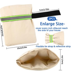 Outside Tap Covers for Winter,2Pcs Large Outdoor Tap Cover Insulated Protector with Reflective Strip,Waterproof & Thickened Thermal Tap Jacket Protects Your Tap from Freezing Bursting-Beige