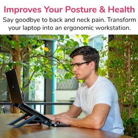 NEXSTAND K7 Laptop Stand, Foldable Portable Desktop Laptop Holder with Ventilated Cooling, Ergonomic Laptop Riser for Desk for MacBook and Laptops 10-17"