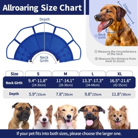 Allroaring Dog Cone Collar After Surgery, Soft Dog Cones for Large Dogs, Breathable Pet Elizabethan Collar Dogs Recovery Cone to Stop Licking Protective Wound Lightweight E-Collar, Blue XL