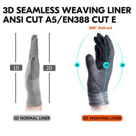 Vgo... GA8954IPA5 Waterproof Anti-Vibration Gloves, Goatskin Leather, Heavy Duty Mechanic High Dexterity, Anti-Abrasion, Touchscreen