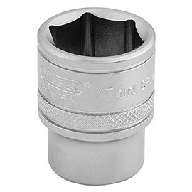 Draper 16543 3/8-Inch Square Drive 6 Point Metric Socket, 17mm Size, Blue