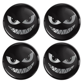SkinoEu Set of 4 x 60 mm Sticker for Hub Caps Hub Caps Hub Caps Wheel Hub Cover Wheel Sticker Black Silver A 9460