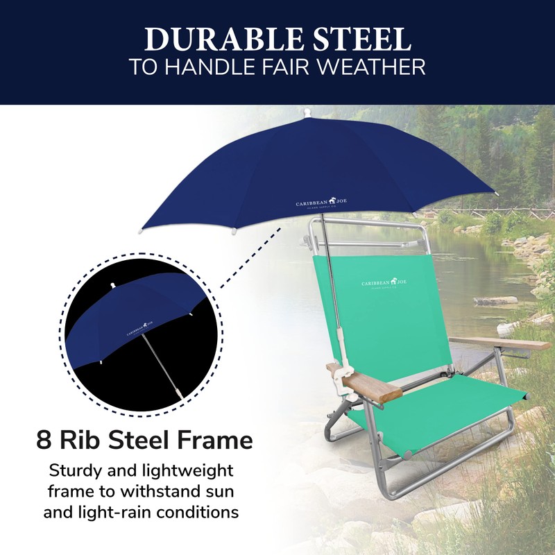 Caribbean Joe Clamp On Umbrella for Beach Chair, Adjustable and