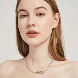 HolidayQbee Gold Necklace For Women Gold Necklace Chain Gold Pendant Necklace Gold Chain Necklace With A Knot Gold Pendant Perfect Fashion Jewelry Gift