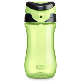 Chicco My Tumbler Open Rim Water Bottle with Free-Flow Spout 12oz.| Spill Proof when Lid is Closed| Flip-Up Carry Handle | Top-Rack Dishwasher Safe | Easy to Hold Toddler Cup | Green | 2+ Years