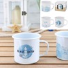 Set of 3 Enamel XXL Cups 450 ml Capacity Maritime