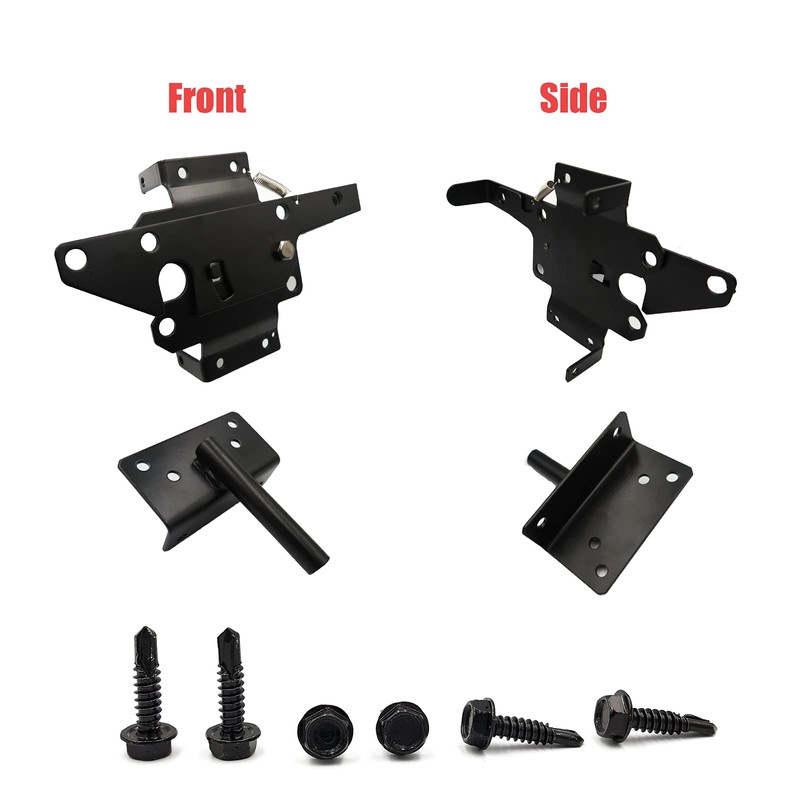 Heavy Duty Fence Self-Locking Gate Latch – Black Finishing Post