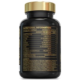 Award Winning 10-in-1 Digestive Enzyme Supplements | Made in The UK | Probiotics & Peppermint Oil for Gut Health, Bloating Relief and Belly Reduction | One Vegan Capsule per Meal | 60 Capsules