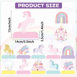 12Pcs Unicorn Rainbow Honeycomb Centerpieces Magical Pastel Unicorn Party Decoration Pastel Rainbow Castle Table Topper Centerpiece for Girls Princess Theme Happy Birthday Baby Shower Party Decor