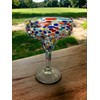 Handblown Mexican Glassware Set | 7-Piece Margarita Glasses and Textured