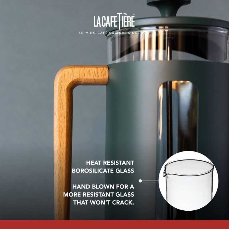 La Cafetière Pisa Stainless Steel Cafetière, Three Cup, Green, Gift