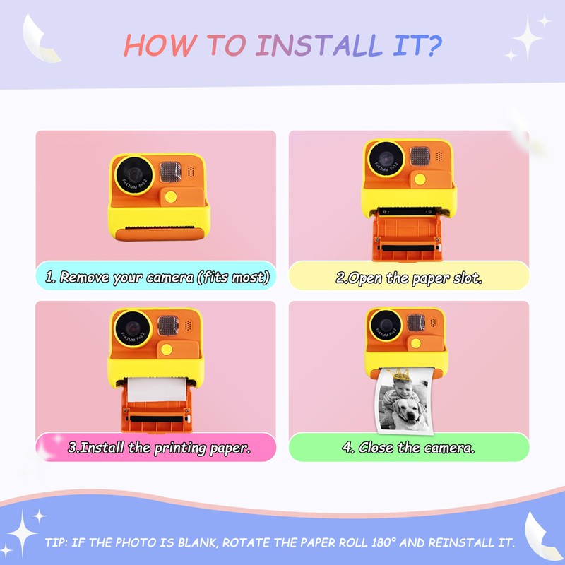 5-Pack MIARALA Instant Print Camera for Kids Refill Print Paper,