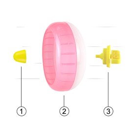 WishLotus Hamster Running Wheel, Silent Jogging Exercise Toy Hamsters Cage Accessory for Drawf Hamster Golden Silk Shih Tzu Bear (Pink)