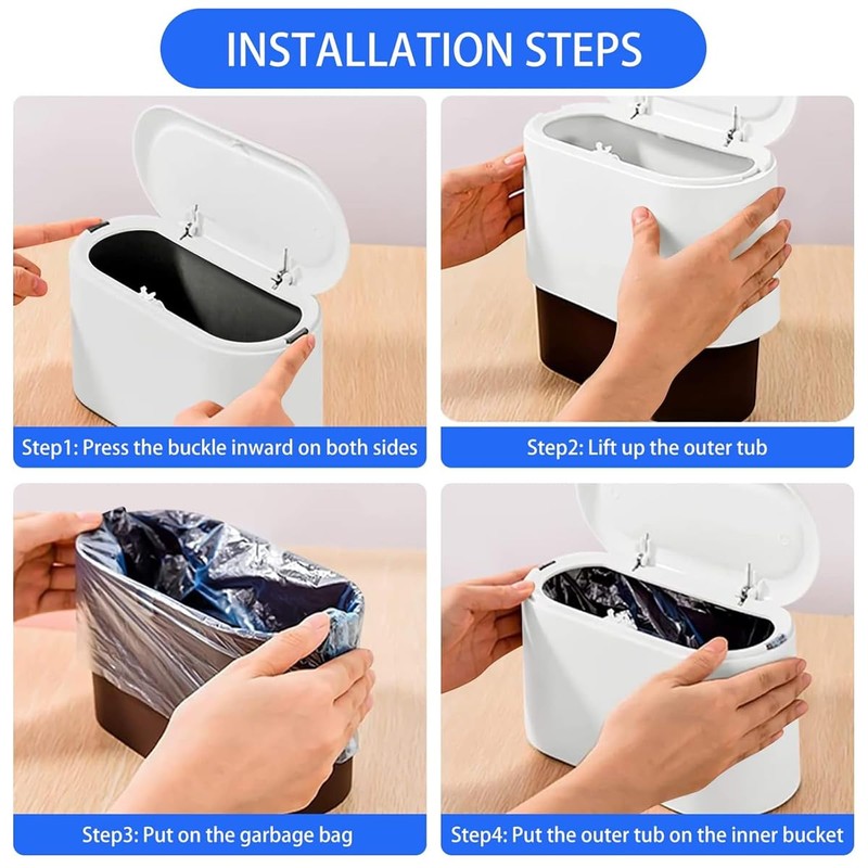 AIMALL Modern Desktop Trash Can with Lid - Nordic Japanese