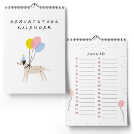 Birthday Calendar Year Independent - Perpetual Calendar Undated for Entering Birthdays (Confetti, A4)