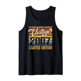 18 Years Being Awesome Vintage 2007 Limited Edition Birthday Tank Top