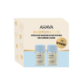 Ahava DEO Women's Double Pack, Natural with Dead Sea Magnesium, No Aluminium and Alcohol - Free for Underarm Odour Remover (1+1 Free Pack)