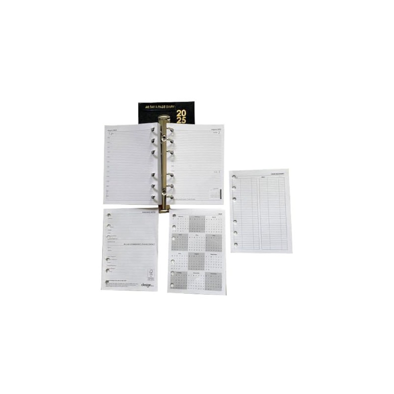 New Day a Page Diary Inserts 2025 Suitable for Middle