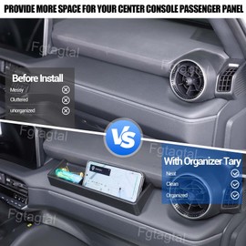 Fgtagtal Passenger Storage Tray Organizer Fit for Toyota Land Cruiser 250 Prado J250 LC250 2024 2025, ABS Center Console Co-Pilot Upper Glove Box Interior Organizer Tray with Mat