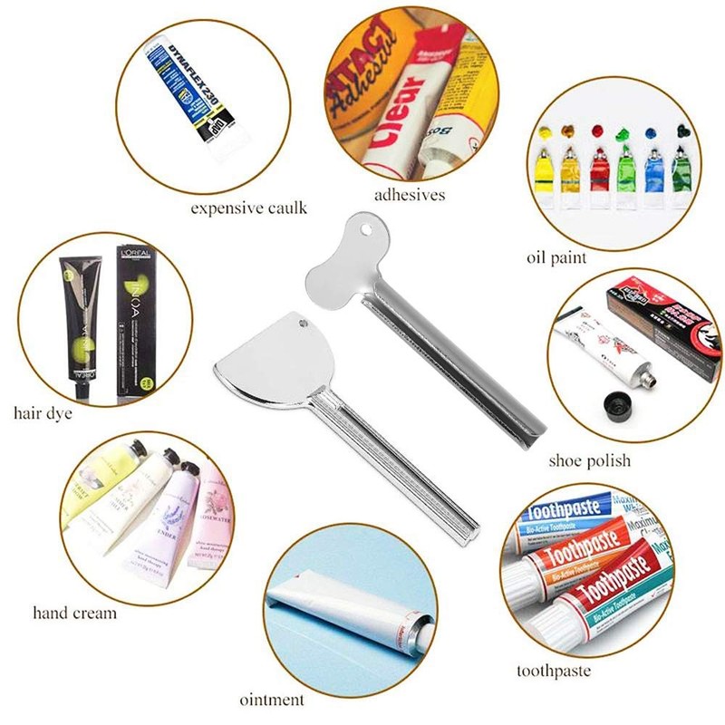 8 Pieces Metal Toothpaste Squeezer, Tube Squeezer, Stainless Steel, Roll
