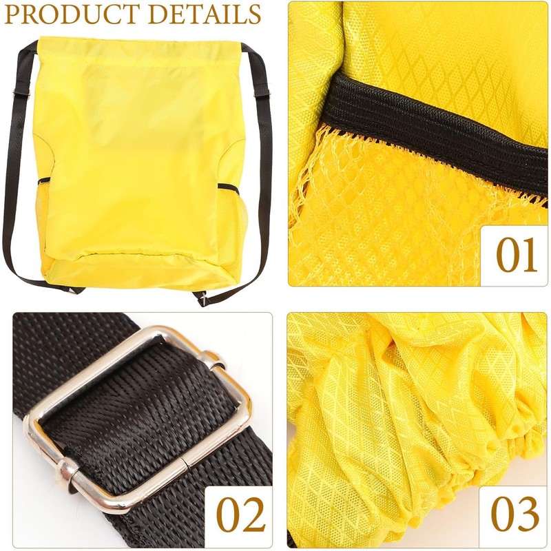 Bolsa Grande Cordón de Tela Oxford Amarilla para Deportes y