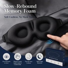 Signature 8 3D Sleep Mask for Side Sleepers - 100% Blackout, Men & Women
