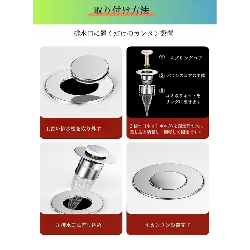 TAPREAK Washbasin Hair Catcher, Drain Outlet, Garbage Catcher, Lavatory Pop-up