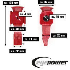EYEPOWER 11 Outdoor Table Football Figures 16 mm Bordeaux Red Table Football Table Figures for Outdoor Table Football Game Accessories Football Table Replacement Parts Table Football Figures Table