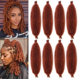 Mscat 30,5 cm vorgetrennte, federnde Afro-Twist-Haarverlängerungen, 8 Strähnen/Packung, 350#, Kupferrot Marley, gedrehtes Flechten, 8 Strähnen
