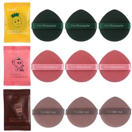 Samcos Cushion Funde Puff Sponge Makeup Sponge Makeup Puff Multi-functional Makeup Puff 3 Colors 3 Layers 9 Pieces (Red, Green, Brown)