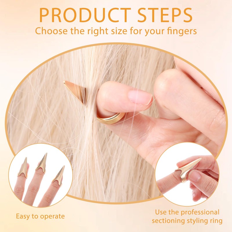 10 Pcs Finger Sectioning Tool for Hair, Stainless Steel Stitch