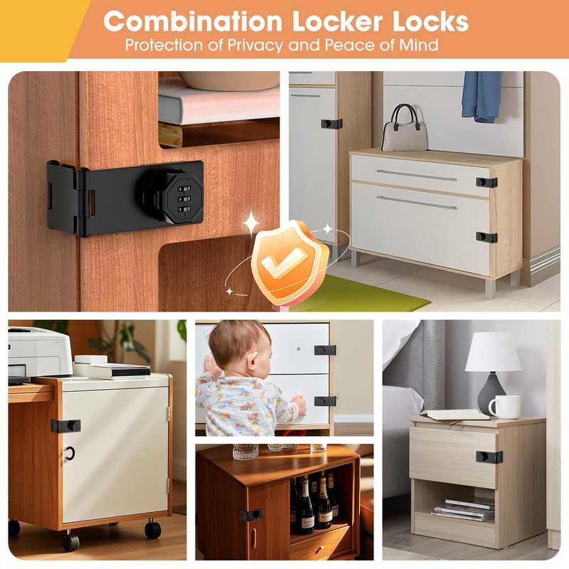 YogePote 90 Degree Cabinet Locks with Combination, Mechanical Folding Door