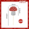 HOKPA Mushroom Cupcake Toppers, 24Pcs Cute Mushroom Cupcake Picks for
