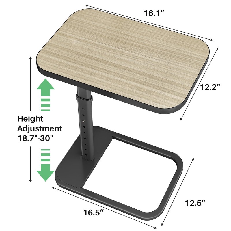Kitstorack TV Tray Table, Adjustable Height & Rounded Metal Corners,