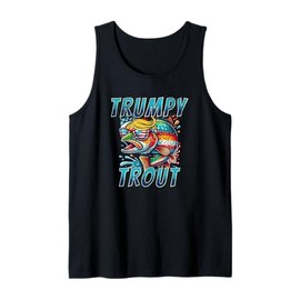 Trumpy Trout Funny Conservative Political Design Tank Top
