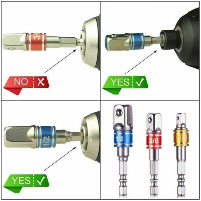 LIKENNY Socket Adapter Set, Socket Bit, Electric Drill Socket, Hex