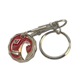 Vauxhall Car Keyring – New £1 Coin Design (12 Corners) | Detachable Red Logo | Metal Alloy Keychain | Ideal for Birthdays, Christmas, Gifts (Silver & Red)