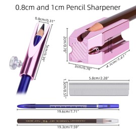 ATOMUS Eyebrow Makeup Sharpener Set 0.8cm and 1cm Pencil Sharpener 10pcs Eyebrow Trimmer Brown and Dark Coffee Eyebrow Pencil Set for Makeup and Microblading Eyebrow (1#)