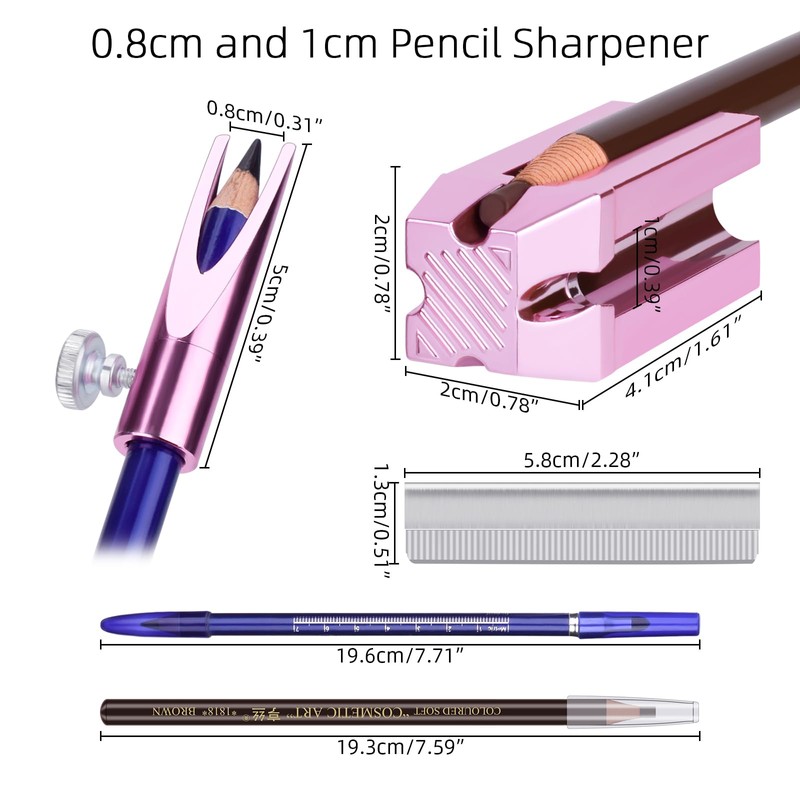 ATOMUS Eyebrow Makeup Sharpener Set 0.8cm and 1cm Pencil Sharpener