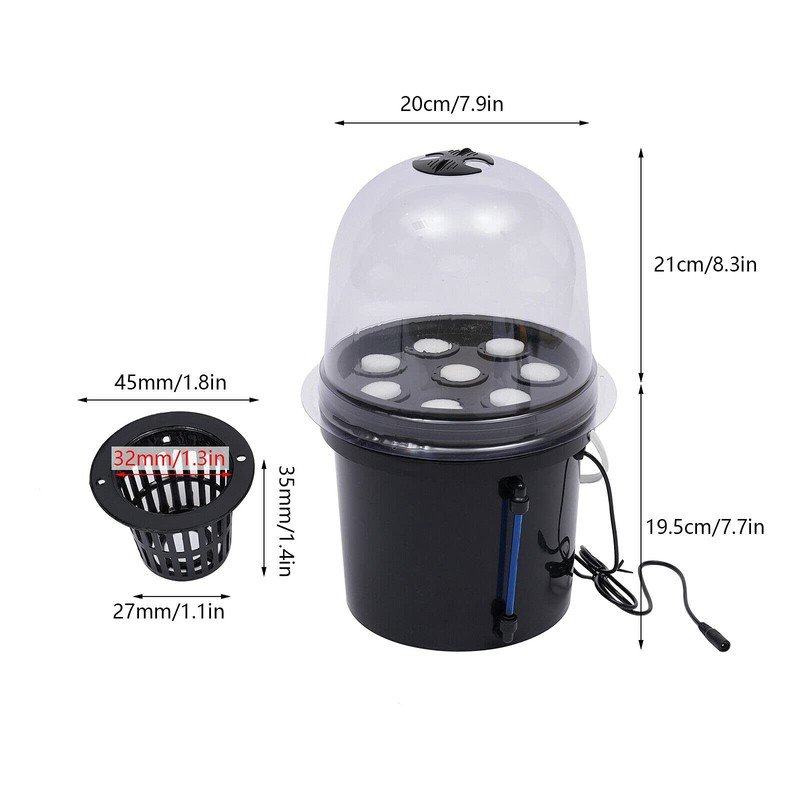 SHZICMY Hydroponic Box 8 Holes Hydroponic System Grow Kit Hydroponic